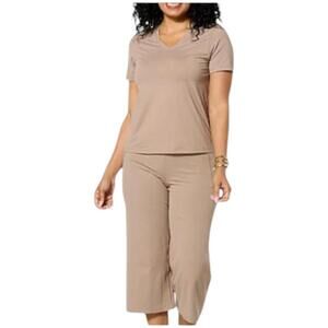 Joy Collection Women's Performance V Neck Tee w/Headband Soft Sand - Regular